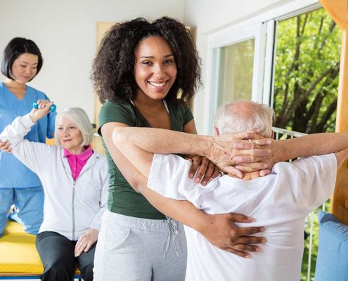 Physical Therapists with patients